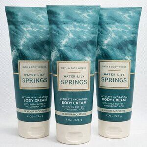 Bath & Body Works Body Cream Bundle – WATER LILY SPRINGS – Set of 3 – New